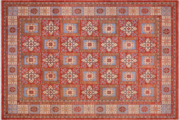 handmade Transitional Kafkaz Chobi Ziegler Rust Beige Hand Knotted RECTANGLE 100% WOOL area rug 9 x 12